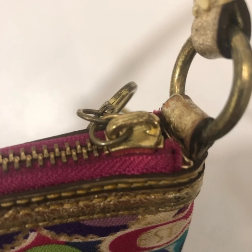 Coach poppy glam mini bag wristlet
